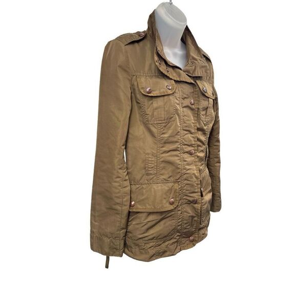 Esprit Military Style Utility Jacket Womens Size 6 Casual Cargo Coat Vintage Tan - Picture 5 of 11
